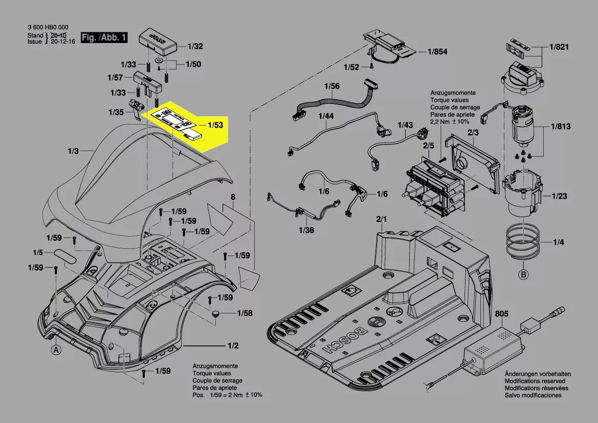 Afficheur membrane réf. F 016 L69 145 Bosch